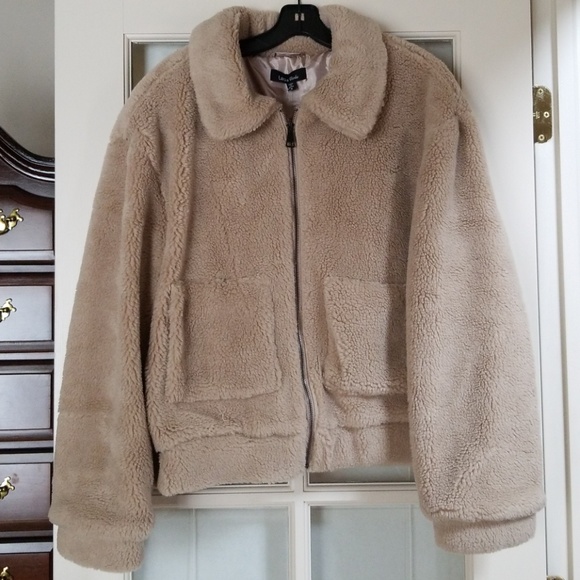 Lea Viola Faux Fur Teddy Jacket Oatmeal 